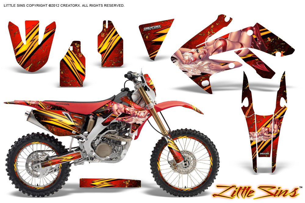 Honda CRF 250X 04-12 Graphics Kit Little Sins Red NP Rims